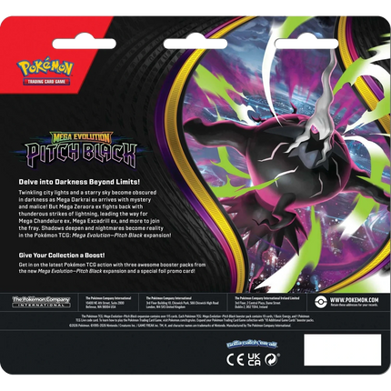 Pokemon TCG - Mega Evolution - Pitch Black (ME5) - 3-Pack Blister (Inglés)