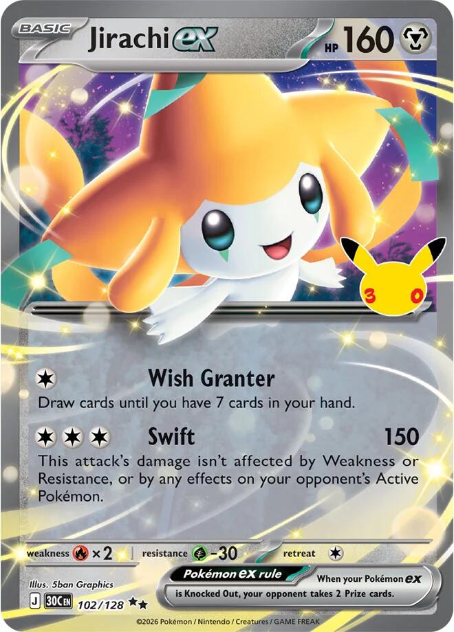 Jirachi ex (30th Celebration) 102/128 [Near Mint]